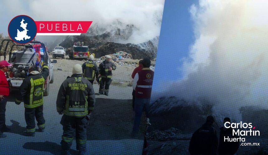Controlado al 70% el incendio en el relleno sanitario de San José Chiapa
