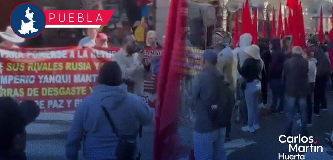 La 28 de Octubre se manifiesta en Puebla y muestra apoyo a Venezuela, Cuba y Palestina