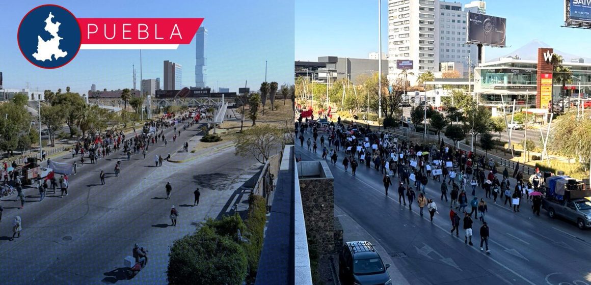 ¡Caos en la Vía Atlixcáyotl! La ’28 de Octubre’ bloquea la zona por retiro de taxis piratas