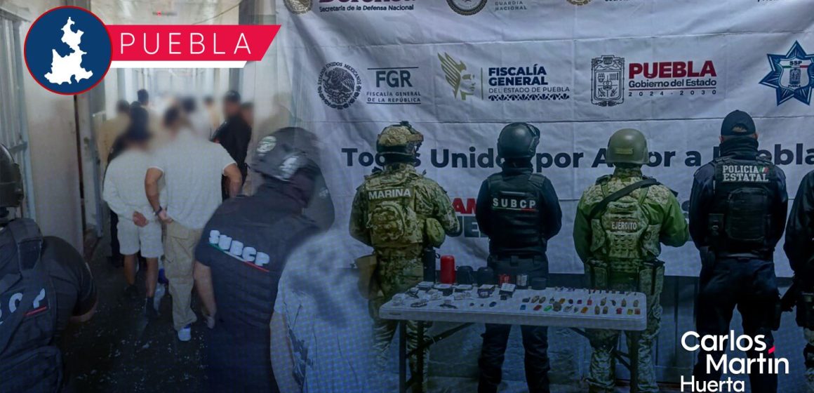 Realizan operativo en el penal de Cholula; hallan armas blancas y artículos prohibidos