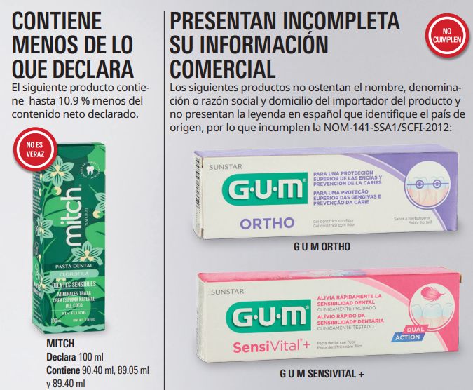 Profeco advierte por irregularidades en distintas pastas de dientes