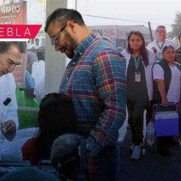Puebla refuerza prevención del sarampión con jornada de vacunación en el Mercado Hidalgo