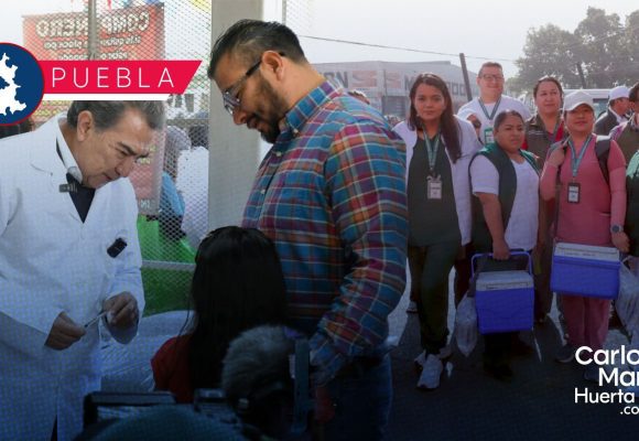 Puebla refuerza prevención del sarampión con jornada de vacunación en el Mercado Hidalgo