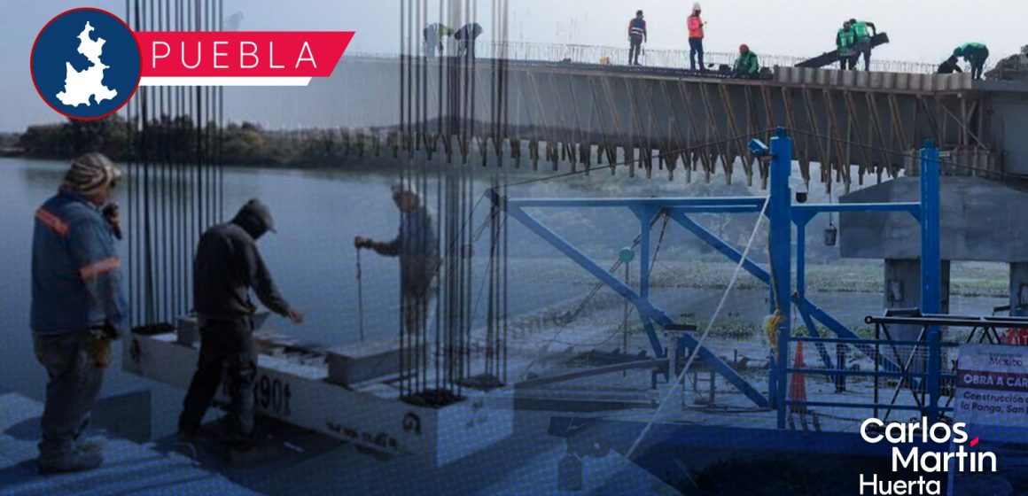 Puente vehicular de La Panga al 75% de avance; descartan retrasos tras incidente con grúa