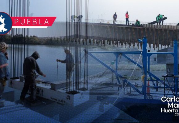 Puente vehicular de La Panga al 75% de avance; descartan retrasos tras incidente con grúa
