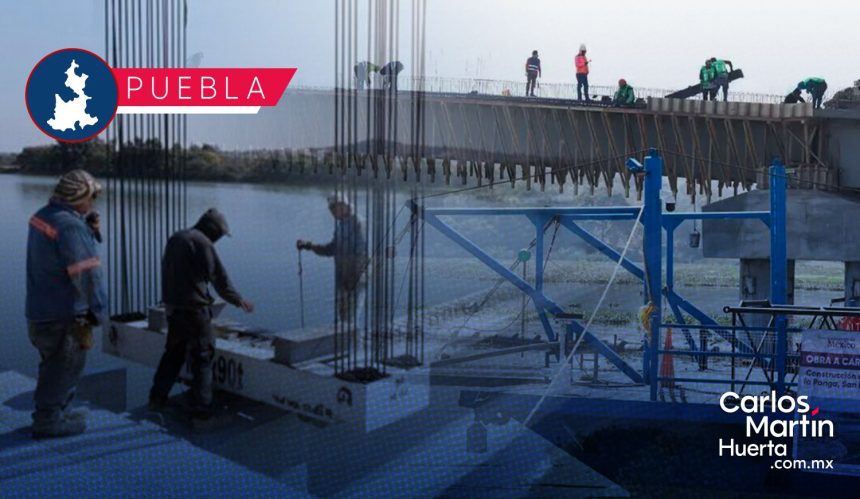 Puente vehicular de La Panga al 75% de avance; descartan retrasos tras incidente con grúa