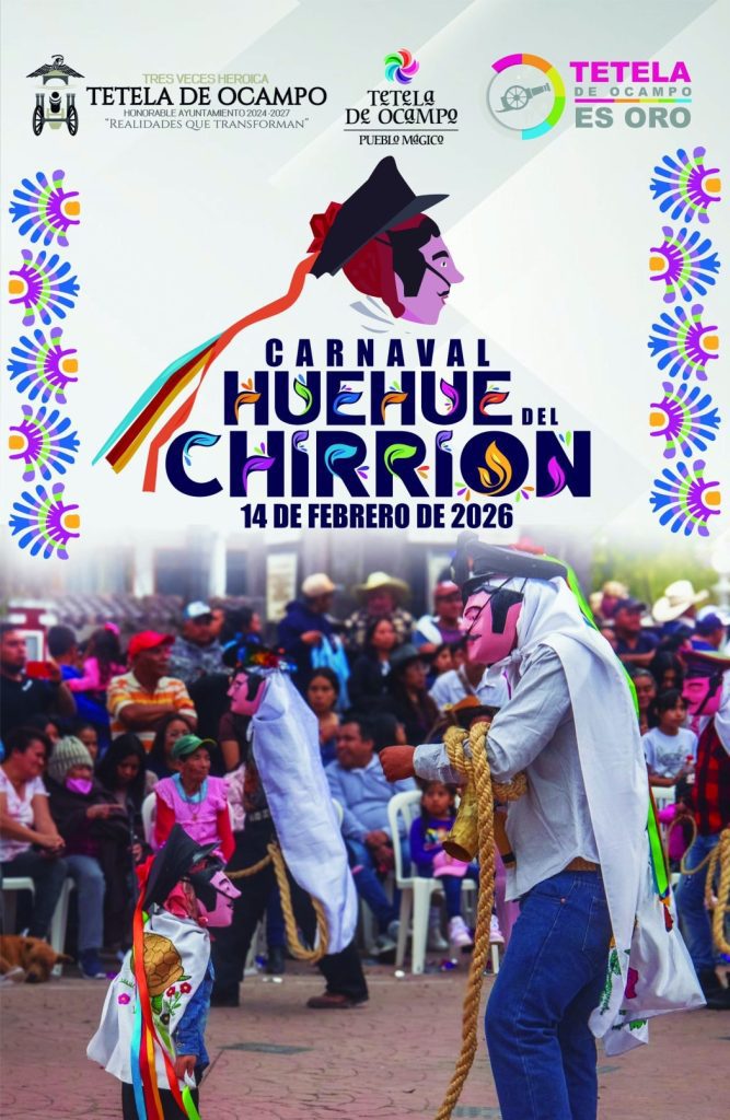 Tetela de Ocampo invita al Carnaval del Huehue del Chirrión 2026
