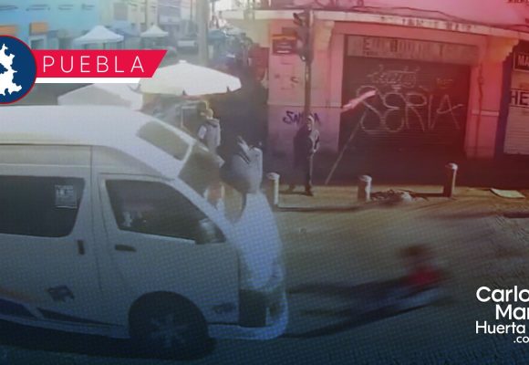 Unidad de la Ruta Azteca impacta a comerciante en la 14 Poniente