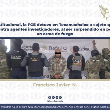 Cae presunto criminal en Tecamachalco tras ataque armado contra agentes de la FGE