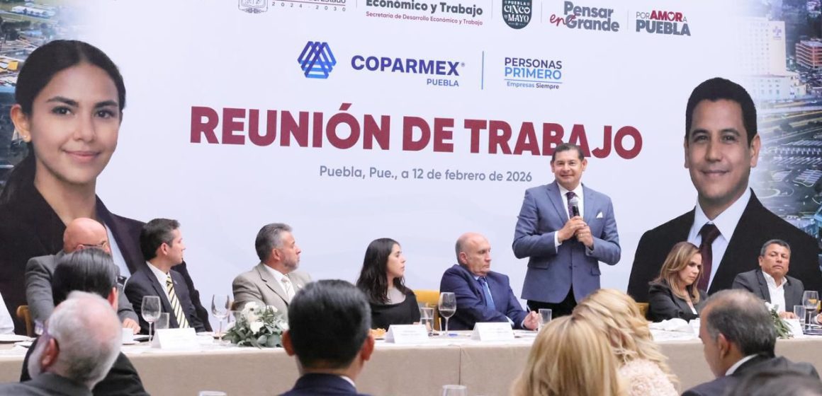 Cierran filas gobierno de Puebla y Coparmex para impulsar inversiones y desarrollo económico