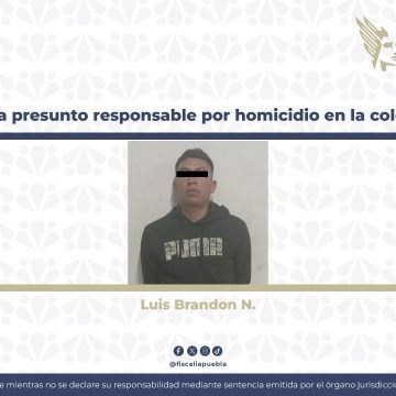 Detienen a Luis Brandon N. por homicidio en la colonia 2 de Abril, Puebla