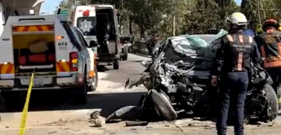 Muere conductor tras brutal choque en la autopista México-Puebla, a la altura de San Jerónimo Caleras