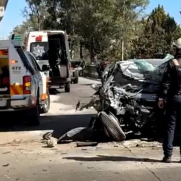 Muere conductor tras brutal choque en la autopista México-Puebla, a la altura de San Jerónimo Caleras
