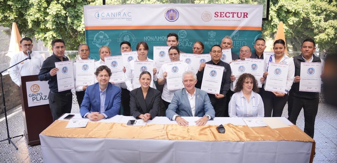 Puebla fortalece su competitividad turística con la entrega de 16 Distintivos H