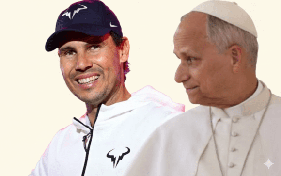 nadal-papa Rafael Nadal envía camiseta firmada al Papa León XIV y surge la posibilidad de un partido de tenis
