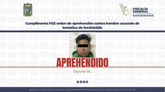 Detienen a David N., como probable responsable del delito de feminicidio en Izúcar de Matamoros
