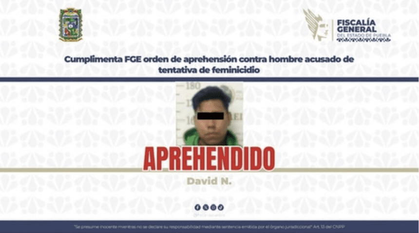 Detienen a David N., como probable responsable del delito de feminicidio en Izúcar de Matamoros