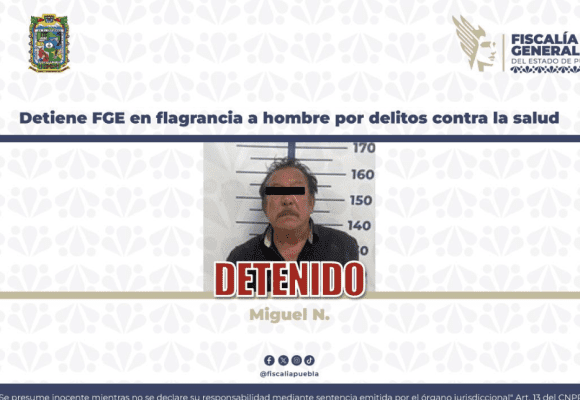Detiene FGE en flagrancia a hombre por presunto suministro de cristal en Puebla