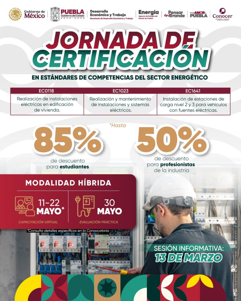 Anuncian Jornadas de Certificación en electromovilidad y sistemas eléctricos