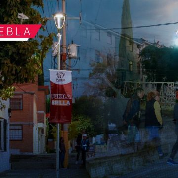 Beneficia Puebla capital a más de 8 mil habitantes con modernización de alumbrado público en La Victoria y San Miguel Mayorazgo