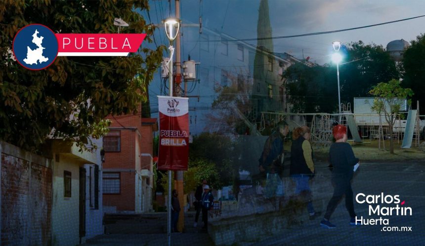 Beneficia Puebla capital a más de 8 mil habitantes con modernización de alumbrado público en La Victoria y San Miguel Mayorazgo