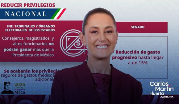 Sheinbaum enviará Plan B al Senado; “vamos a seguir insistiendo en disminuir privilegios”