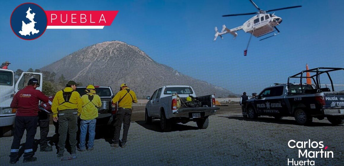 Con coordinación y atención oportuna, gobierno estatal controla incendios en Puebla