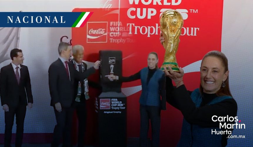 Sheinbaum levanta la Copa del Mundo a 100 días de la inauguración en México