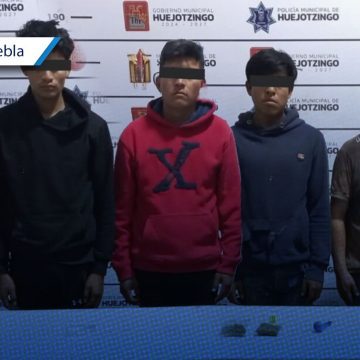 Detienen a sujetos por actos vandálicos y asalto a estudiantes en Huejotzingo