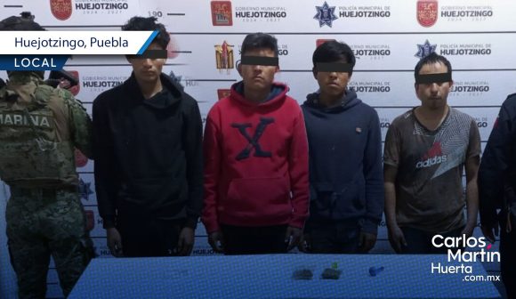 Detienen a sujetos por actos vandálicos y asalto a estudiantes en Huejotzingo