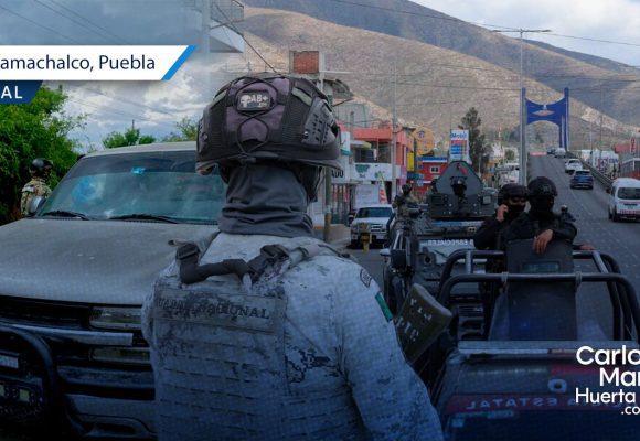 Detienen a seis hombres armados mediante operativo por aire y tierra en Tecamachalco