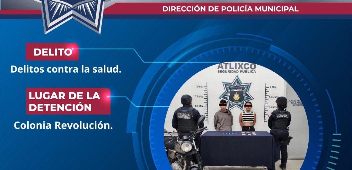 Detienen a dos personas por presuntos delitos contra la salud en Atlixco