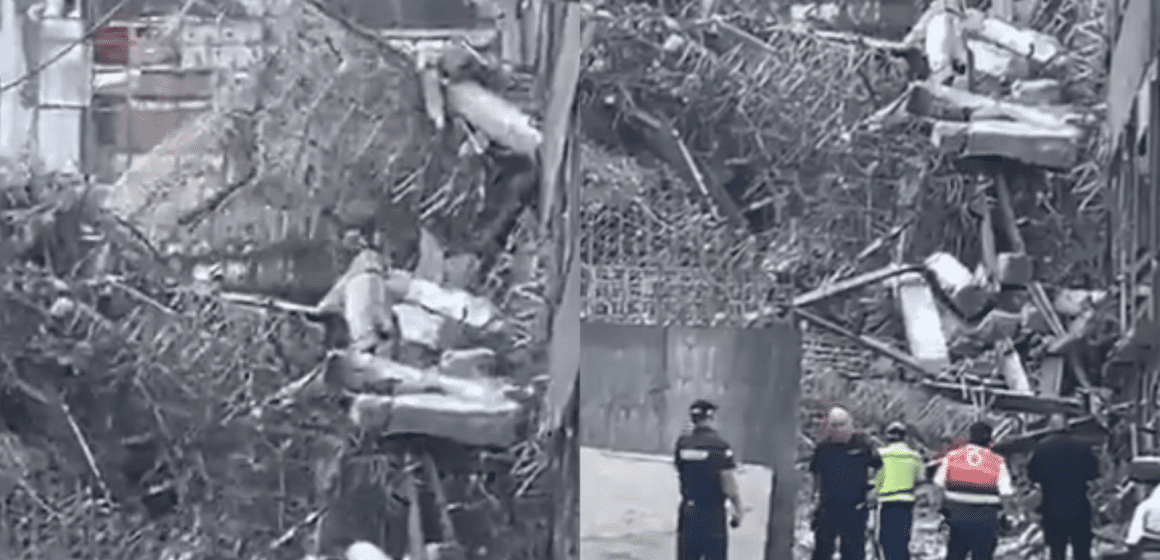 Colapsa de edificio en demolición en Calzada San Antonio Abad, Alcaldía Cuauhtémoc;  hay personas atrapadas