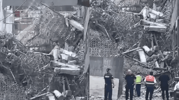 Colapsa de edificio en demolición en Calzada San Antonio Abad, Alcaldía Cuauhtémoc;  hay personas atrapadas