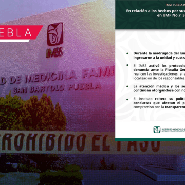 IMSS presenta denuncia tras robo de medicamentos en la clínica de San Bartolo; el servicio se mantiene sin afectaciones