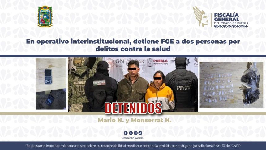 Operativo en Atlixco: FGE detiene a dos personas y asegura narcóticos