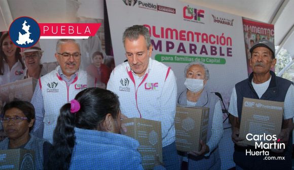 Garantiza Puebla capital seguridad alimentaria con más de 3 mil despensas entregadas en el Barrio de Analco