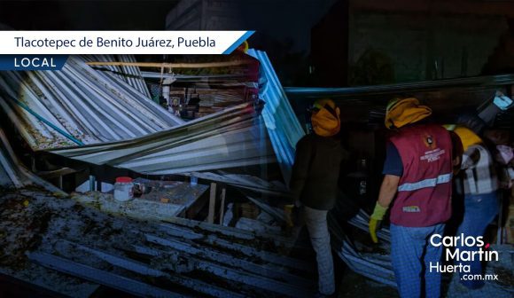 Granizada azota Tlacotepec de Benito Juárez: Colapsa techo de preescolar y daña viviendas