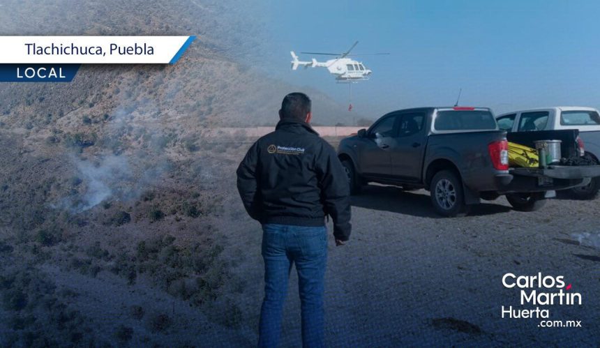 Incendio en el Cerro de las Derrumbadas en Tlachichuca tiene 75% de control