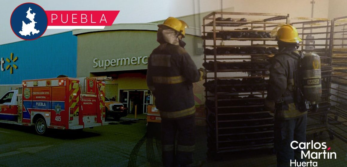 Incendio en panadería del Walmart de la 15 de Mayo moviliza a cuerpos de emergencia