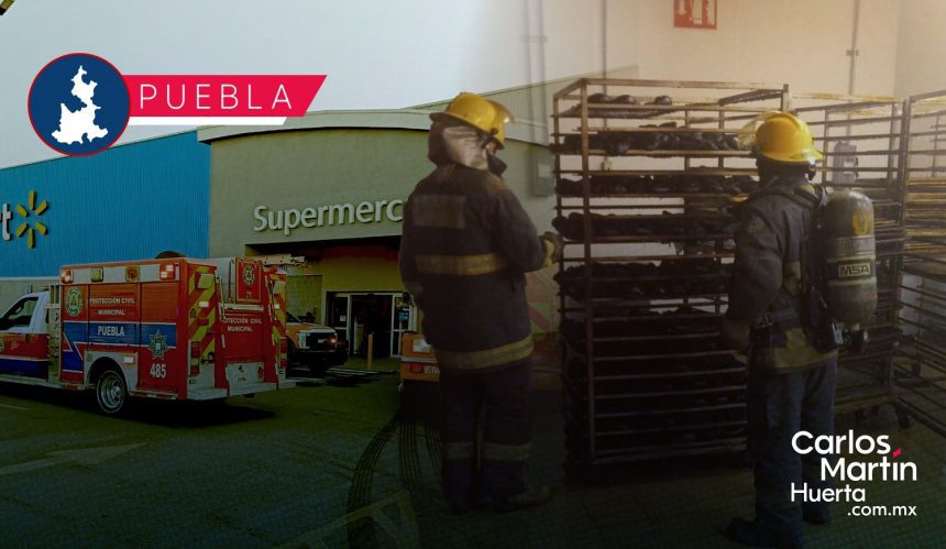 Incendio en panadería del Walmart de la 15 de Mayo moviliza a cuerpos de emergencia