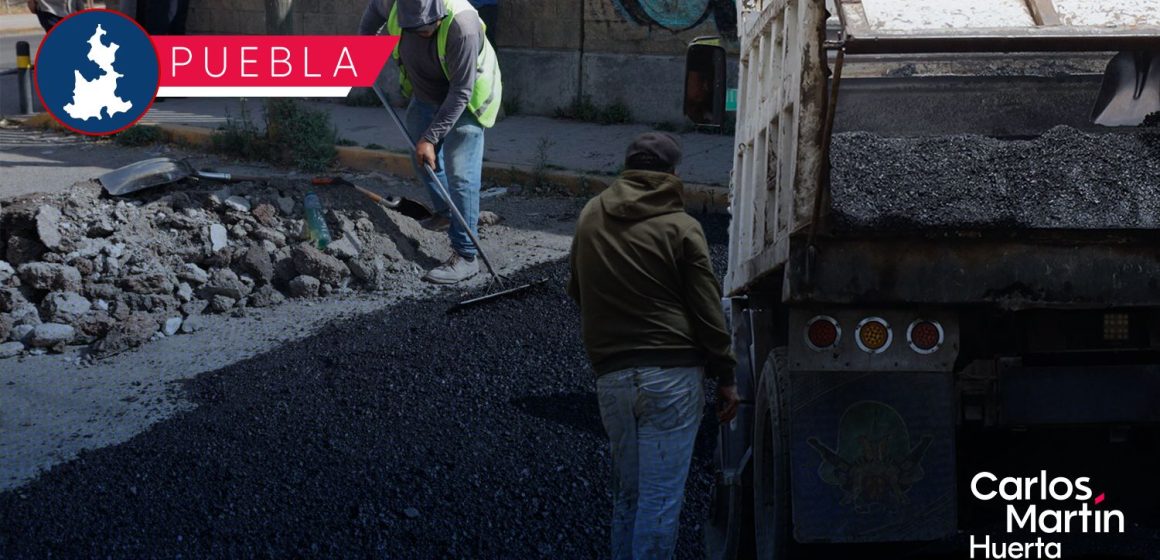 Intensifica el bacheo en Puebla: Supervisan rehabilitación de calles en Guadalupe Hidalgo