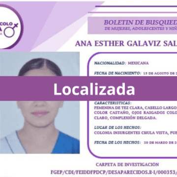 Localizan con vida a joven desaparecida en Puebla: Fiscalía confirma que está a salvo