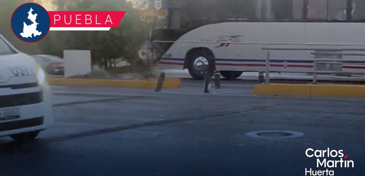 Instalan nuevos topes en Bulevar Atlixco y sorprenden a automovilistas