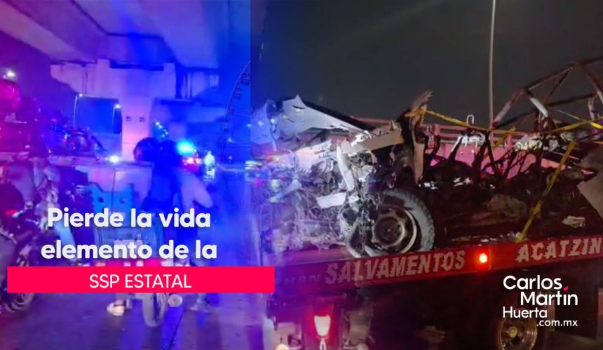 PIERDE-LA-VIDA-ELEMENTO-DE-LA-SSP-ESTATAL Muere policía estatal en accidente en la autopista México-Puebla