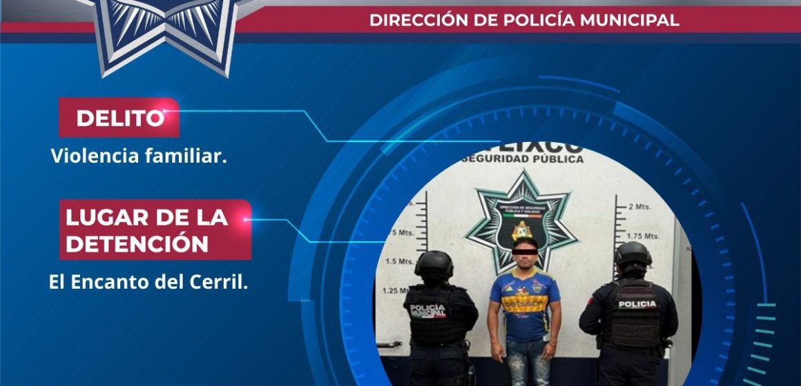 Detienen a hombre por probable violencia familiar en Atlixco; Patrulla Naranja interviene para rescatar a mujer y sus hijos