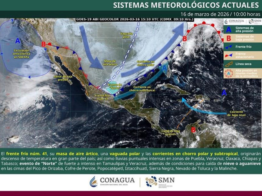 El Gobierno de la Ciudad de Puebla emite aviso por lluvias y descenso de temperatura por el Frente Frío 41