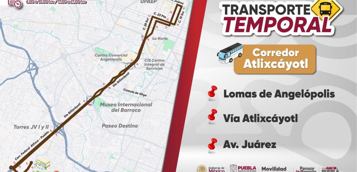 Nuevo recorrido temporal Lomas de Angelópolis con Avenida Juárez
