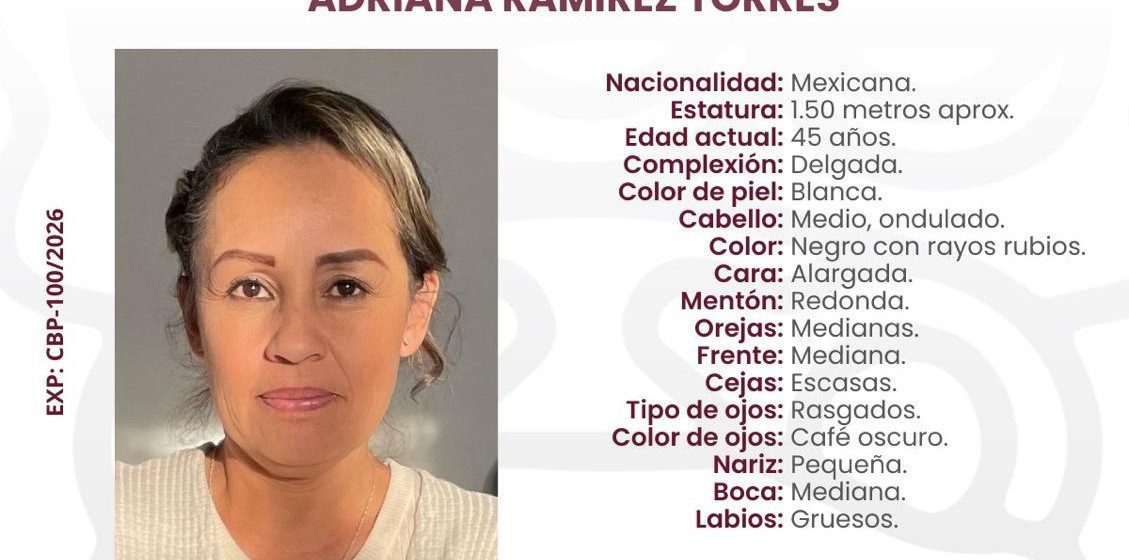 Activa Comisión de Búsqueda acciones para localización de Adriana N