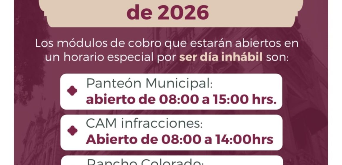 Ayuntamiento de Puebla anuncia horario especial de módulos de cobro el lunes 16 de marzo